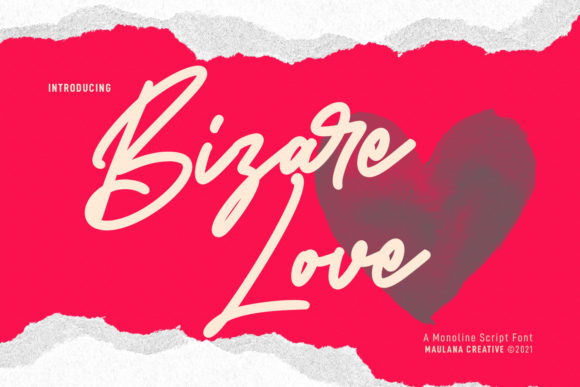Bizare Love Monoline Script Font: A Casual Script with Endless Creative Potential