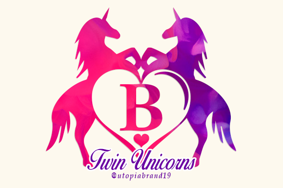 Twin Unicorns and Heart Monogram Font: Charm in Detail
